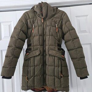 Sorel Conquest Carly Parka Women's Coat Jacket Green Brown Size Small